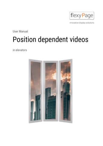 User manual position dependent videos in elevators