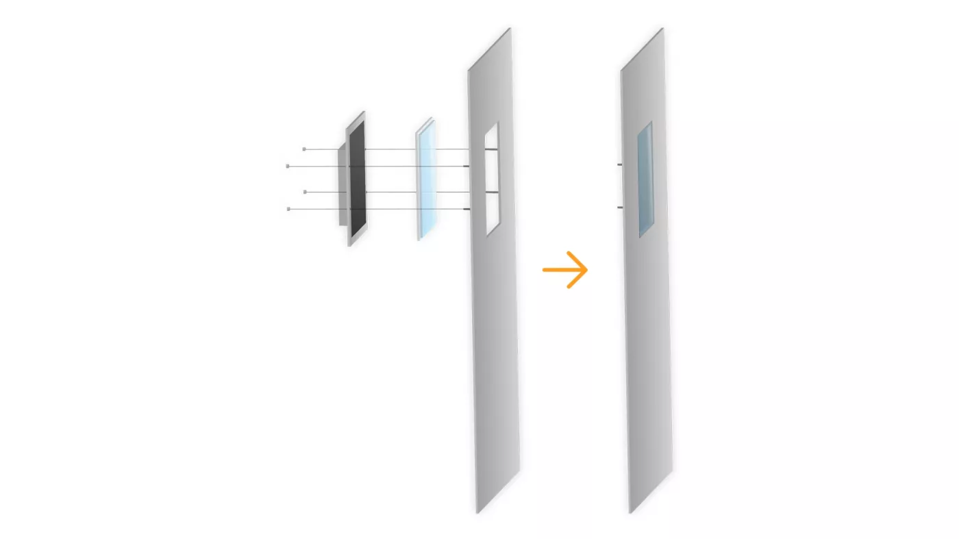Rear wall mounting with welding studs