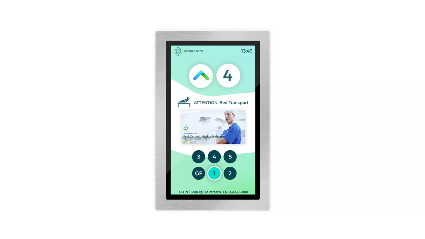 Special texts on elevator displays in hospitals