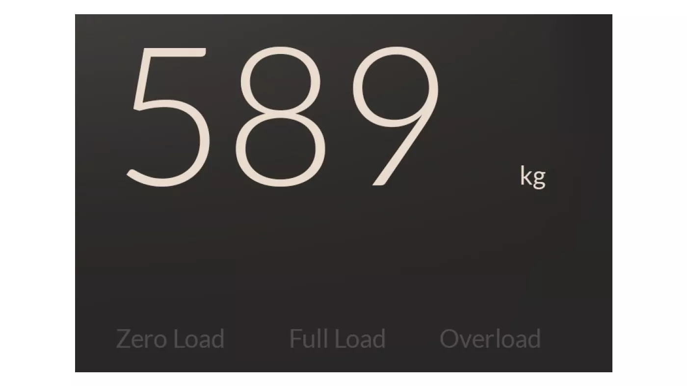 Close-up of the load in digits on the upper display