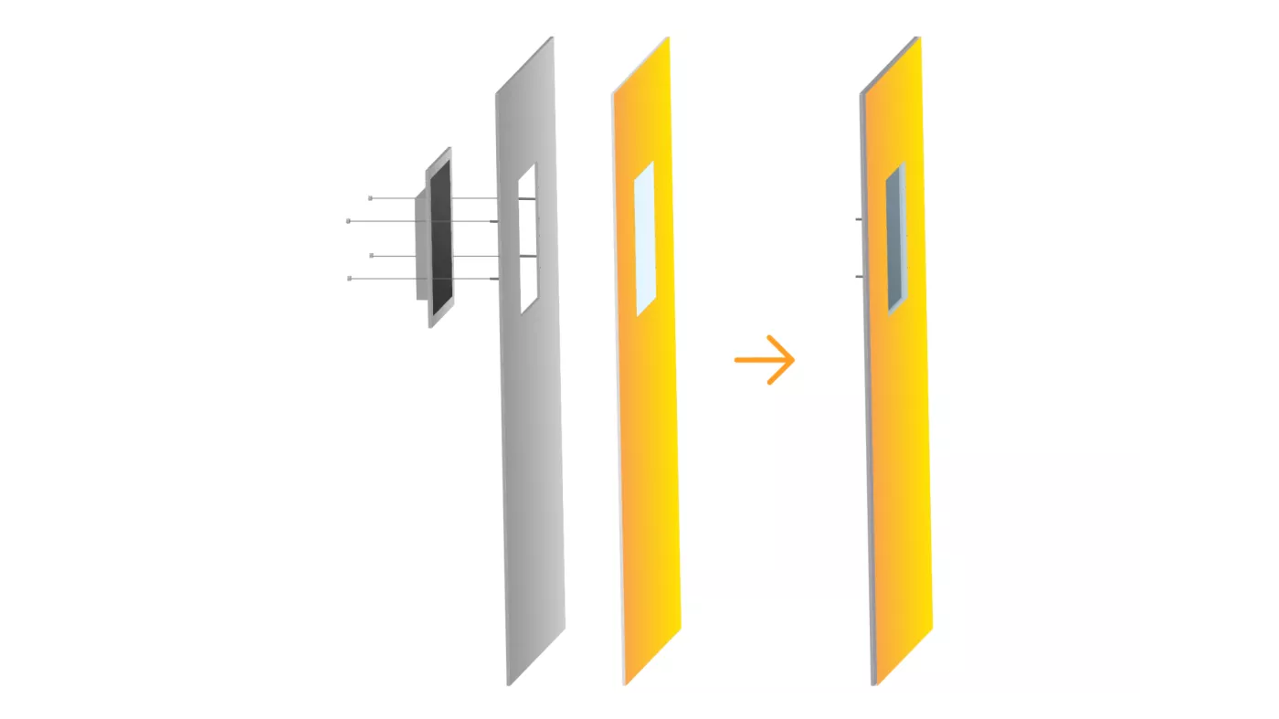 Mounting behind glass